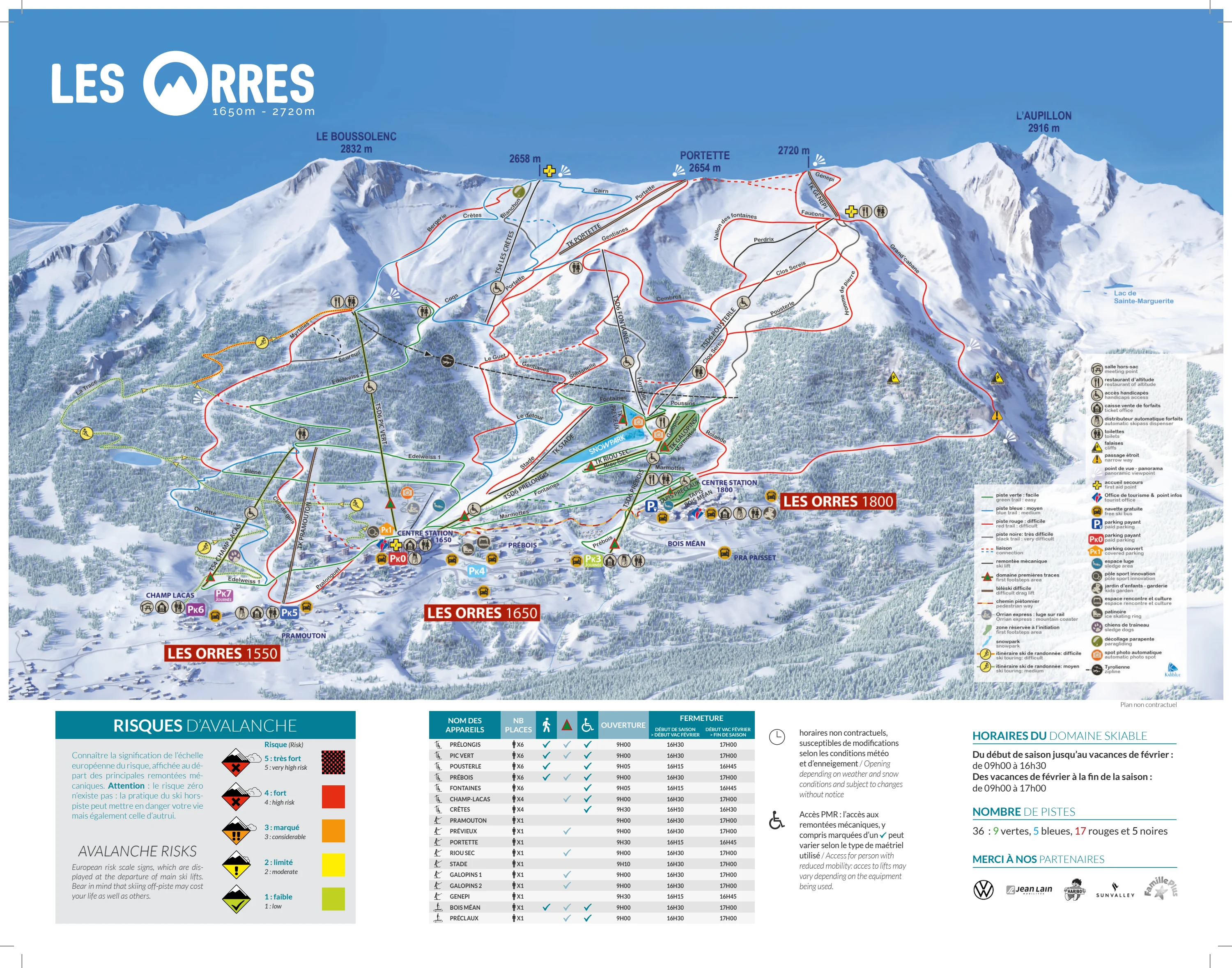 Plan des pistes de Les Orres