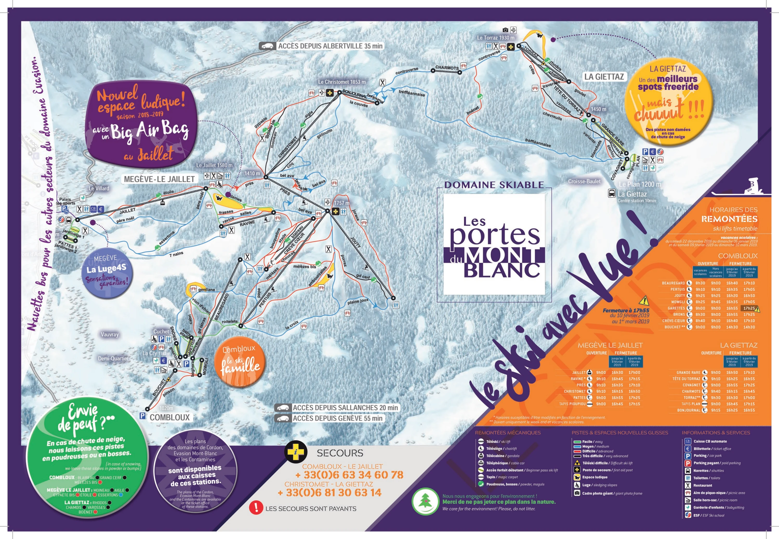 Plan des pistes de Combloux