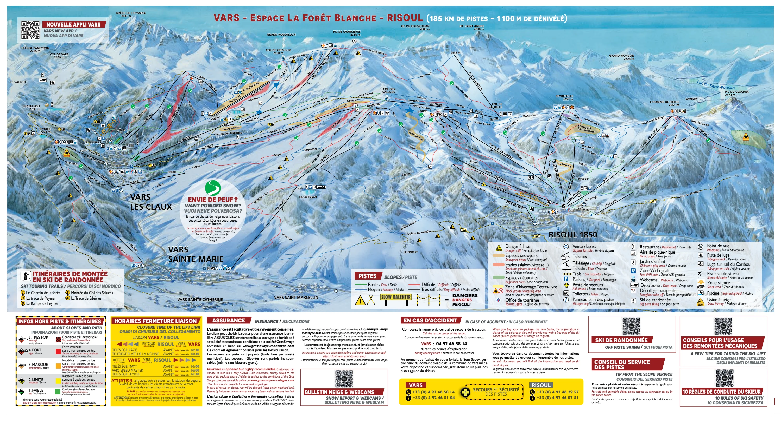Plan des pistes de Vars – La Forêt Blanche