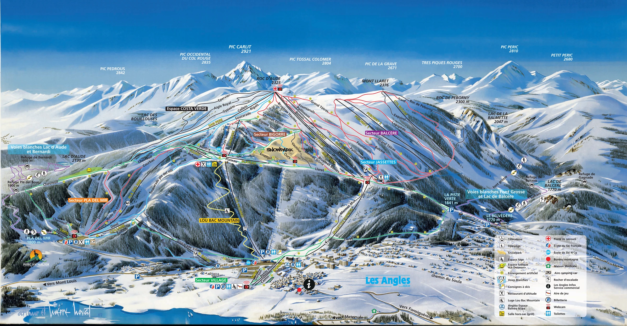 Plan des pistes de Les Angles
