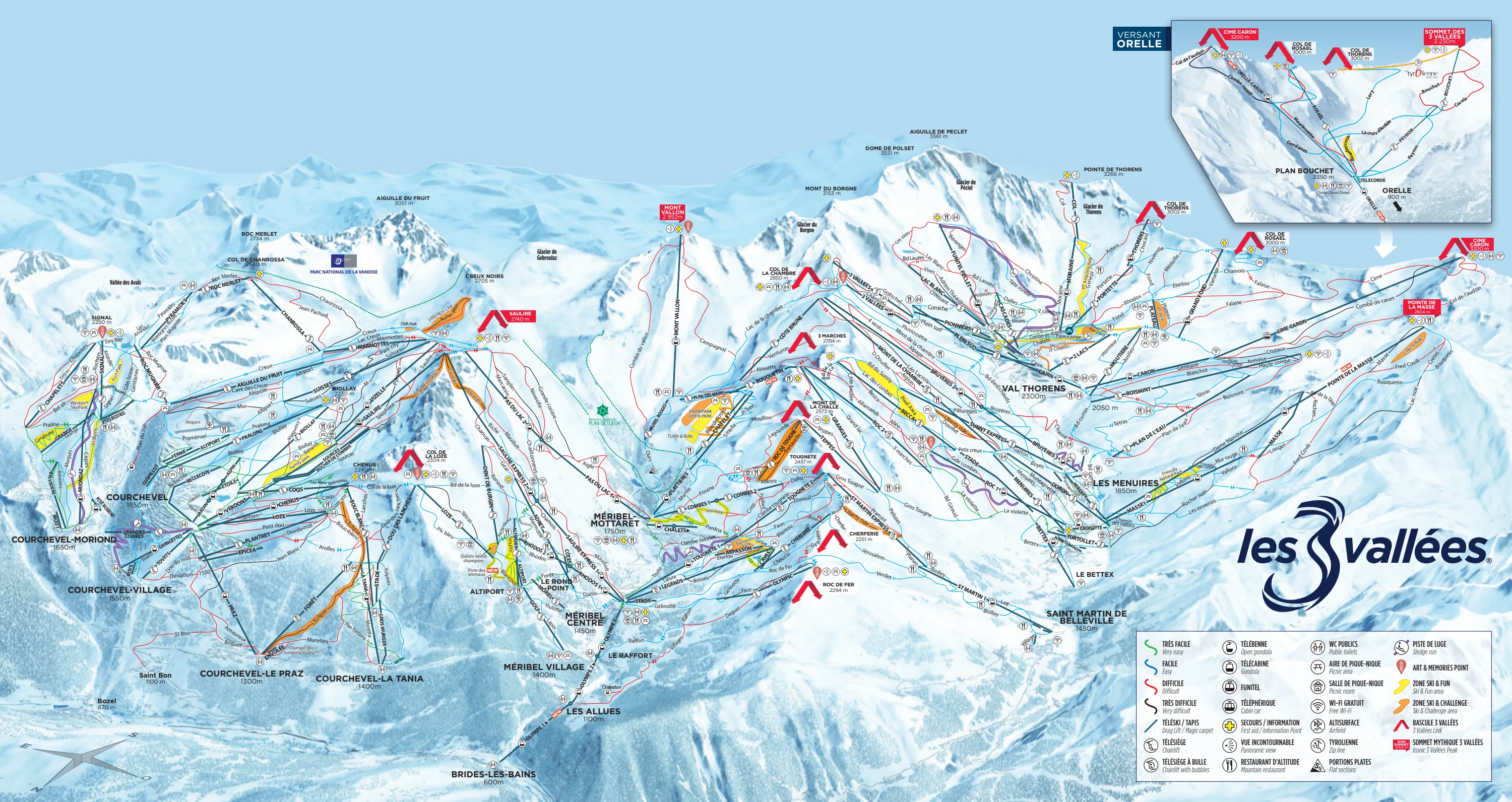 Plan des pistes de Val Thorens
