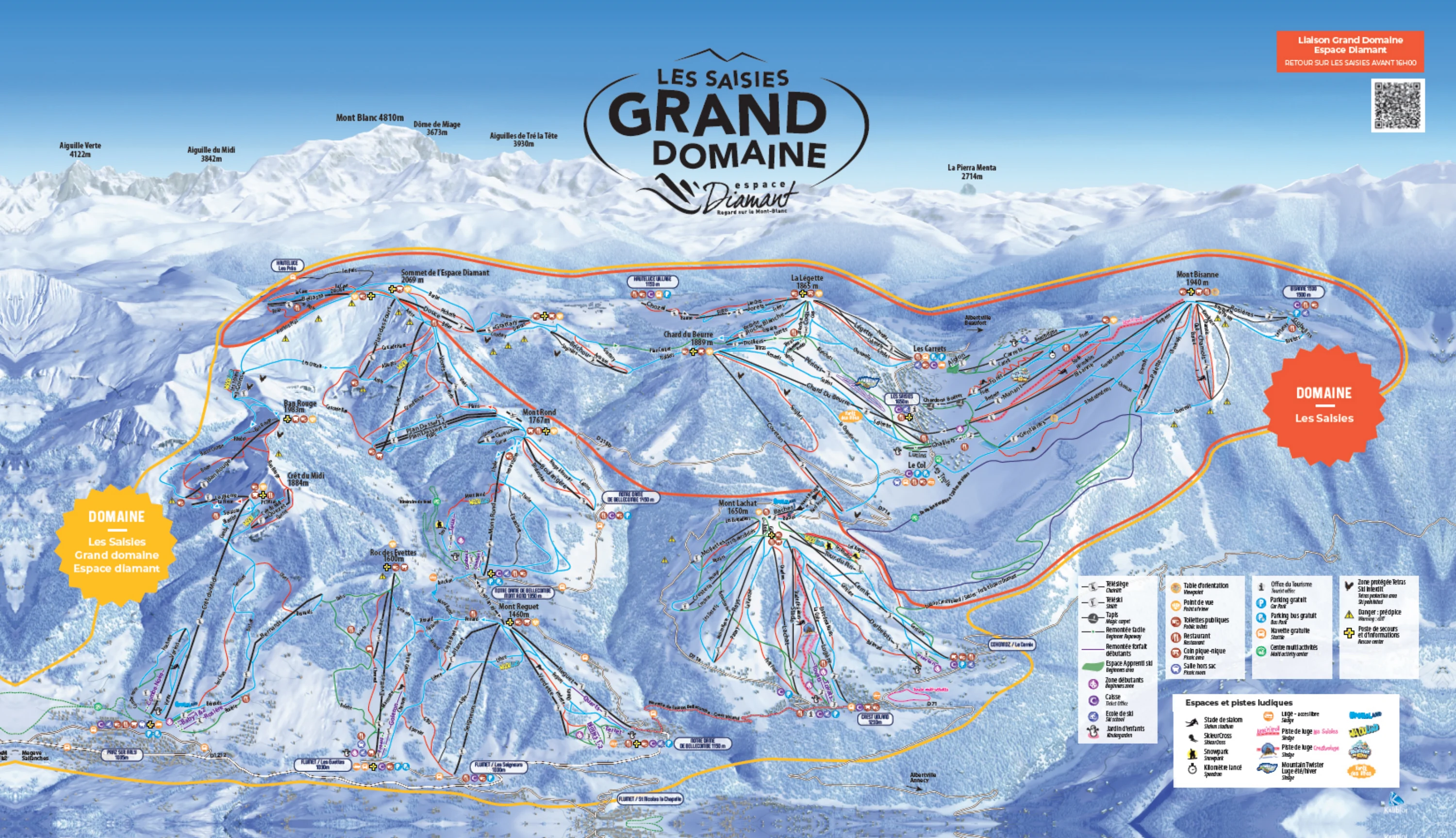 Plan des pistes de Les Saisies
