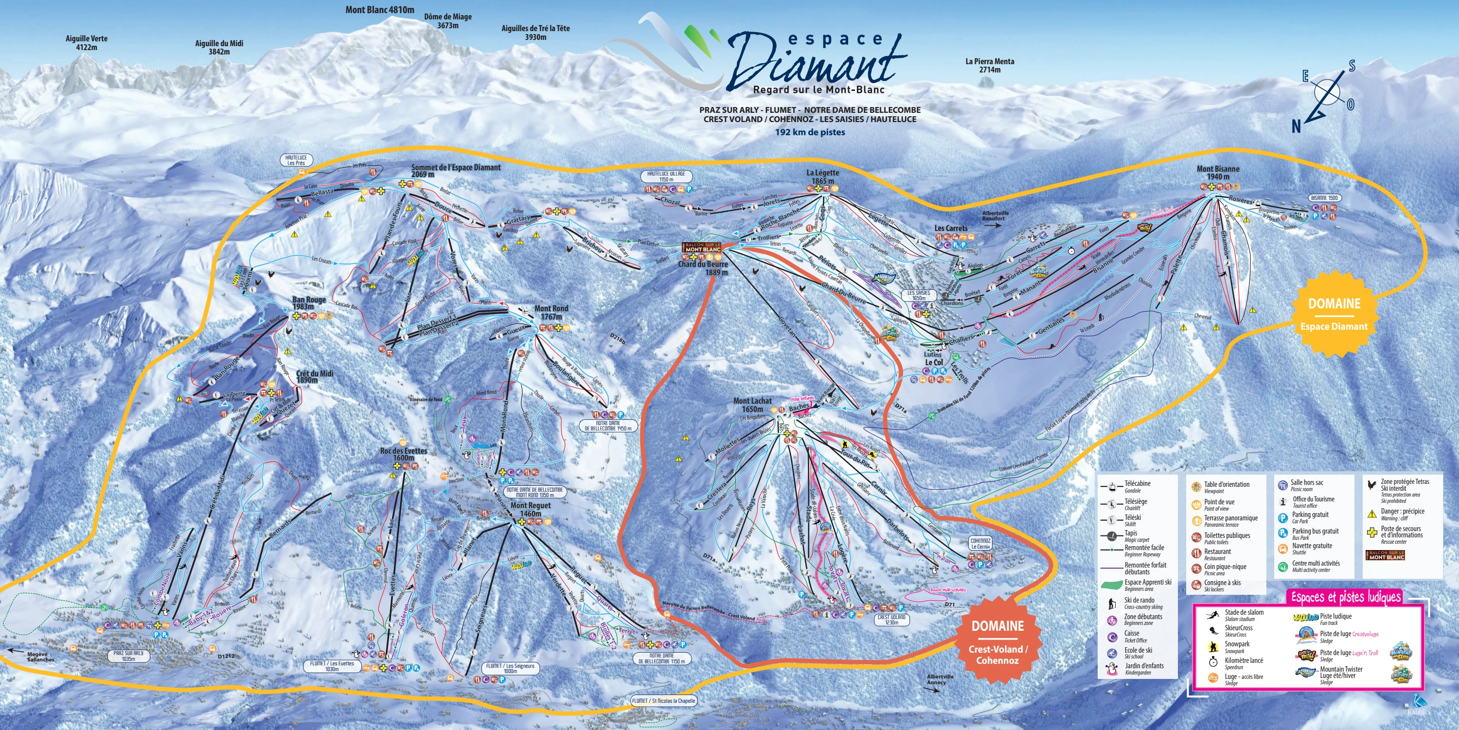 Plan des pistes de Crest-Voland Cohennoz