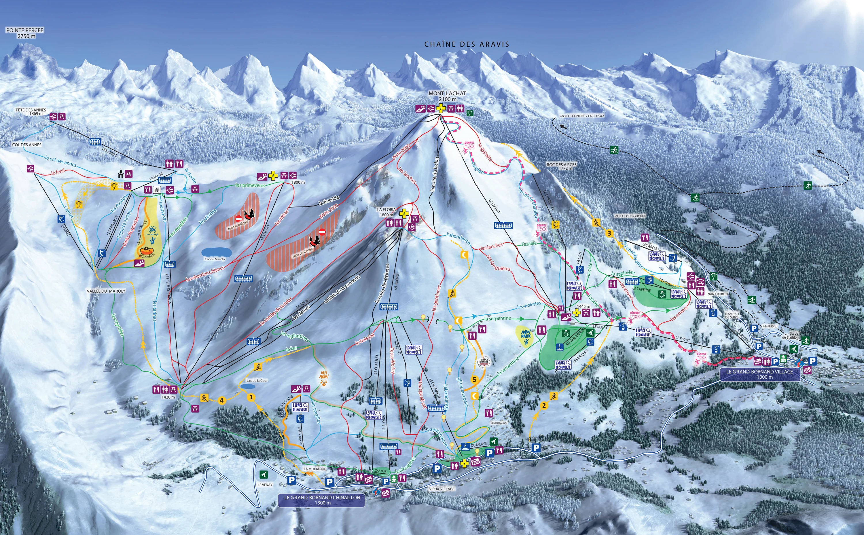 Plan des pistes de Le Grand-Bornand