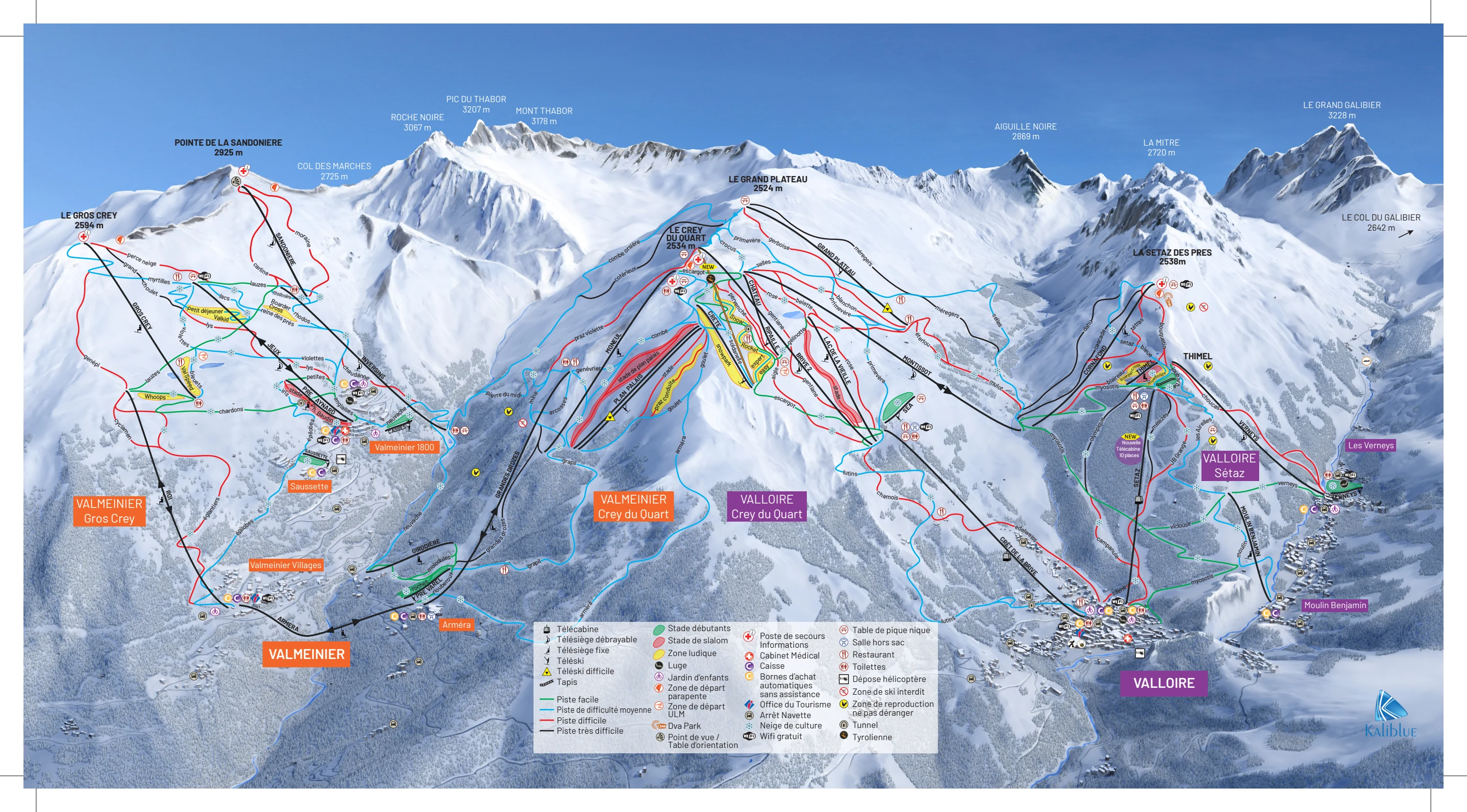 Plan des pistes de Valloire