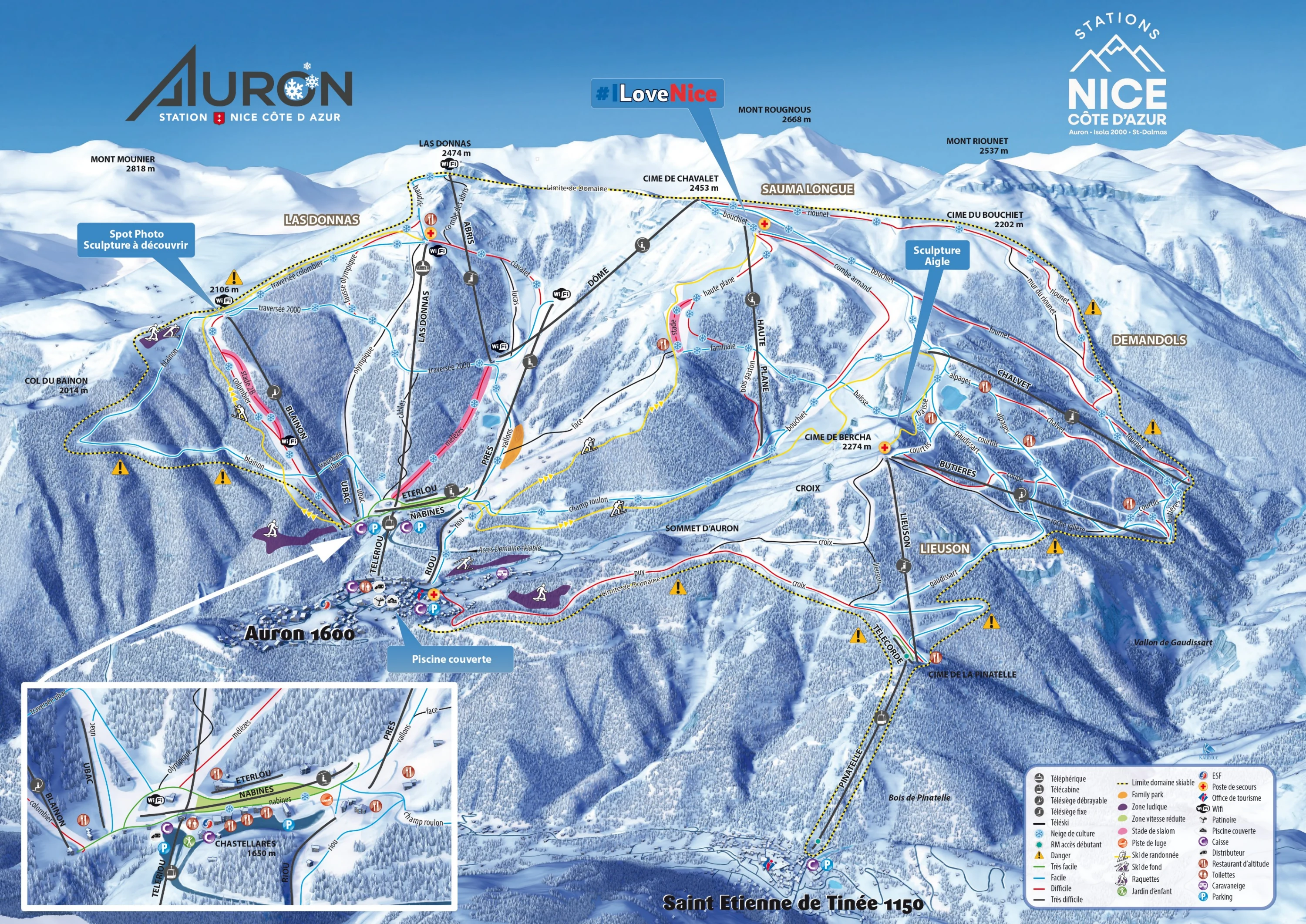Plan des pistes de Auron