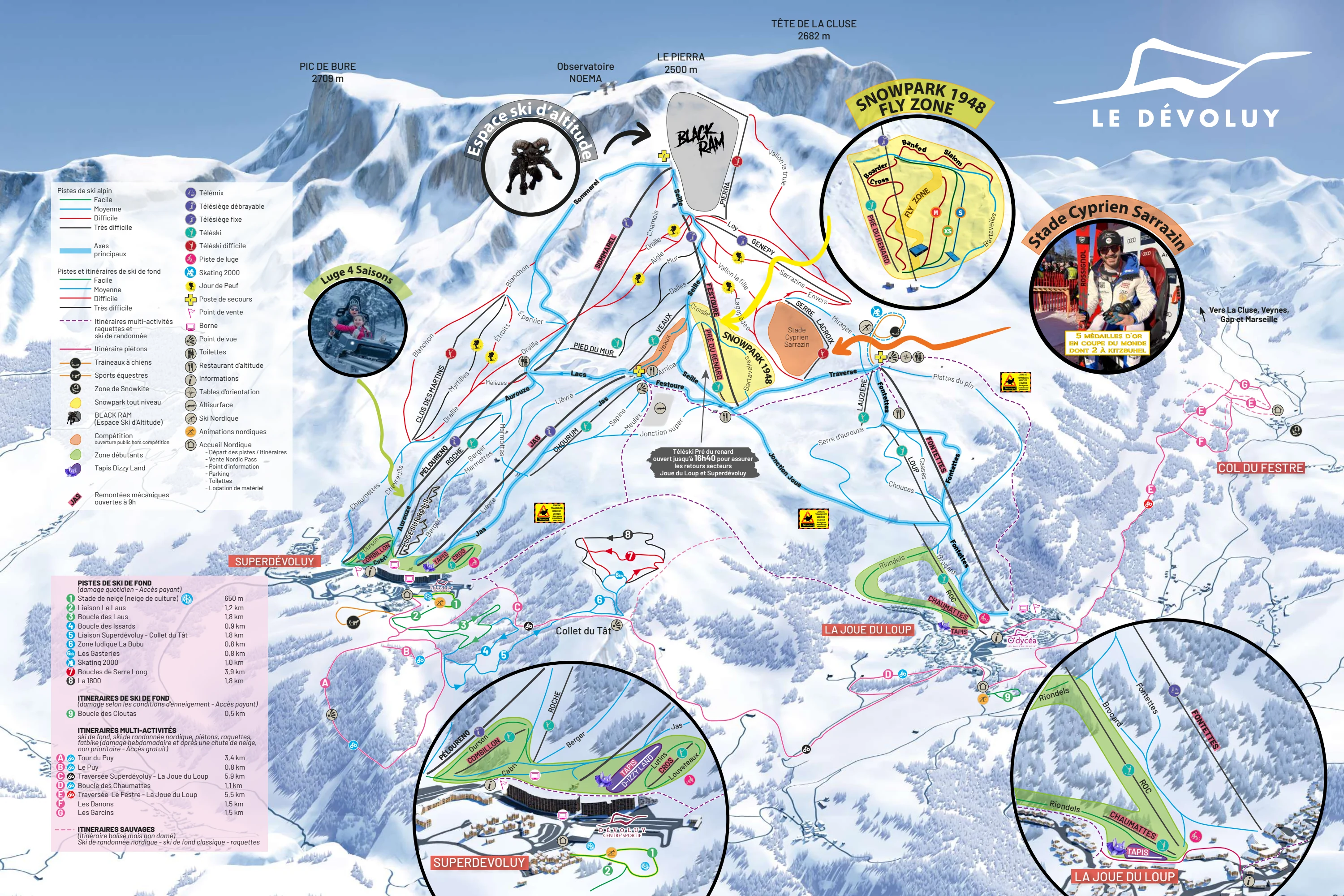 Plan des pistes de Superdévoluy