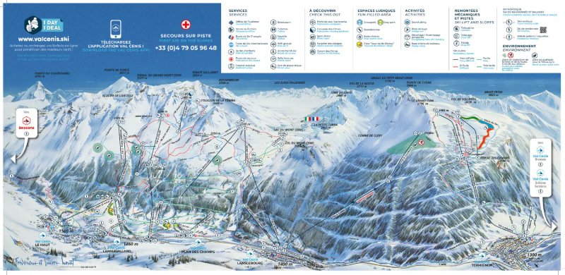 Plan des pistes de Val Cenis